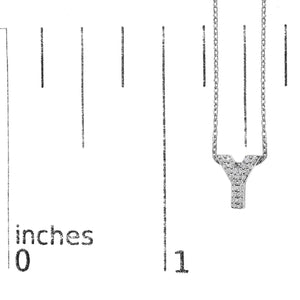 10K White Gold Diamond Accent "A-Z" Initial Bubble Pendant Necklace