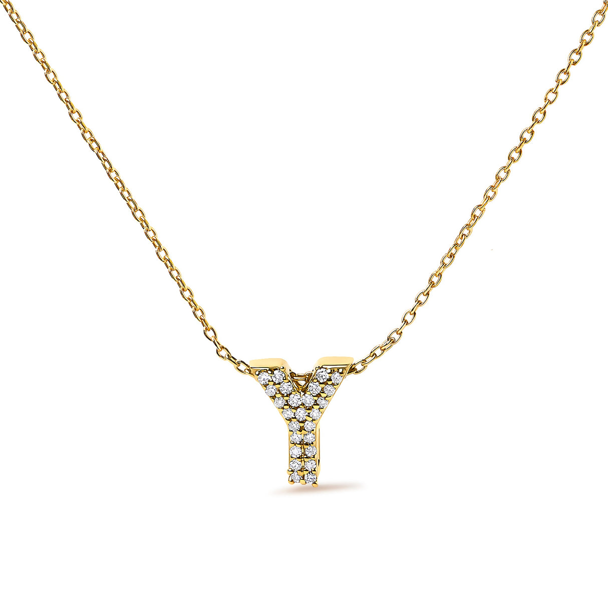 10K White Gold Diamond Accent "A" Initial Bubble Pendant Necklace