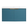 Contemporary Wall Mounted Bathroom Vanity With Resin Double Sink