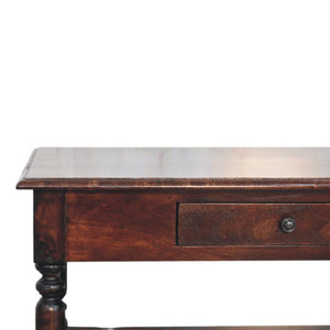 Turned Legs Drawer Table