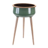 Metal Planter with Wood Legs 24"H