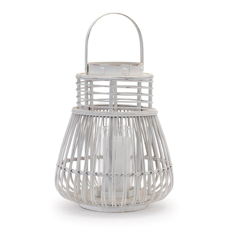 Woven rattan lantern 14.5"h