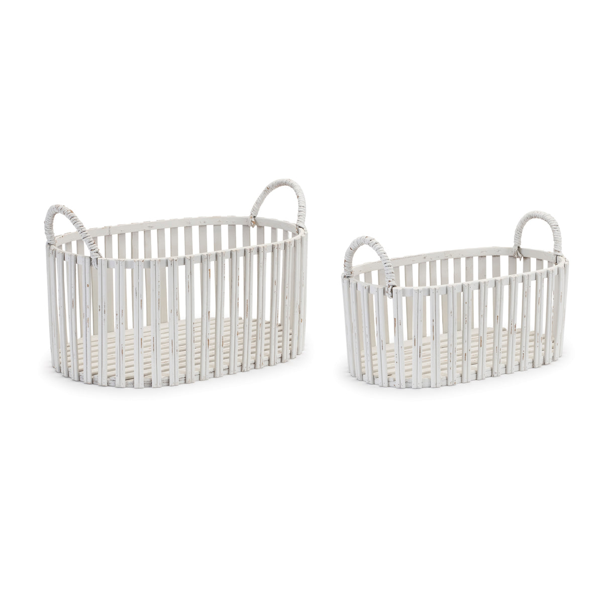 Oval-woven-rattan-tabletop-basket-(set-of-2)-Decorative-Baskets-&-Storage