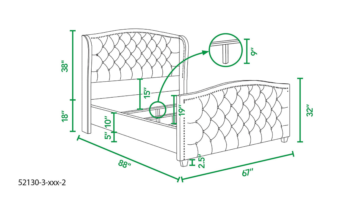 Marcella Upholstered Shelter Headboard Bed Set, Queen, Olive Green Performance Velvet