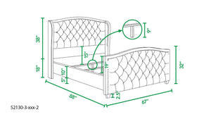 Marcella Upholstered Shelter Headboard Bed Set, Queen, Olive Green Performance Velvet