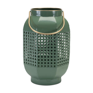 Hexagon metal lantern with gold accent (set of 2)