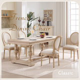 French Country Dining Chairs Set of 2 with Upholstered Round Back