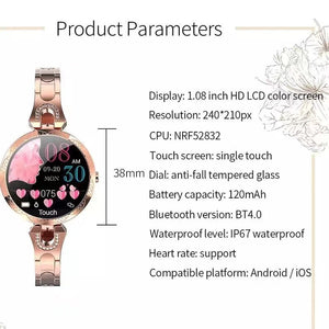 Women’s Smartwatch Fitness Tracker Waterproof Heart Rate Sleep Activity Watch