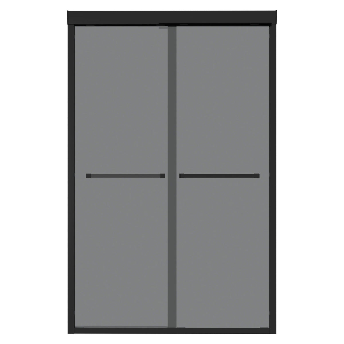Double Sliding Glass Shower Door 8Mm Tempered Glass With Stainless Steel Frame - Matte Black
