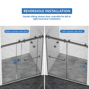 Frameless Shower Door - Double Sliding Design