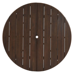 5 Piece Round Patio Table & Cushioned Armrest Chairs, Outdoor Dining Set With Umbrella Hole