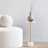 Evelyn-Modern-Glam-Metal/Resin-Mosaic-Pedestal-Drink-Table-Accent-Tables