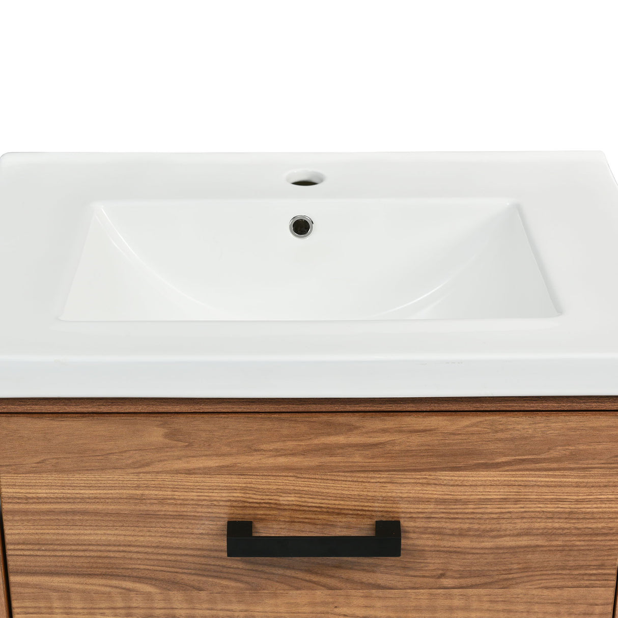 24'' Bathroom Vanity With Basin Sink, 3 Drawer Storage Cabinet - Natural Wood