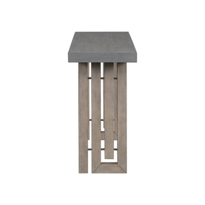 U_STYLE Oak Veneer Console Table with Distinctive Side Shapes