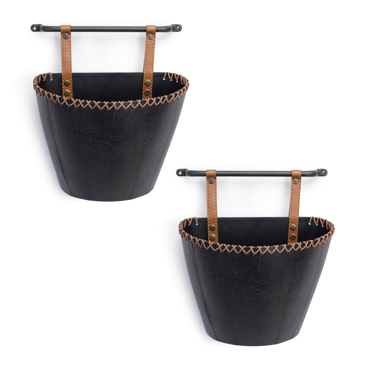 Iron metal wall pocket (set of 2)