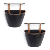 Iron metal wall pocket (set of 2)