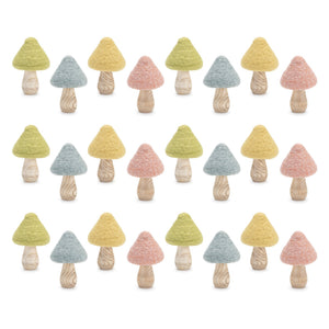 Felt Wood Mushroom Decor (Set of 24)