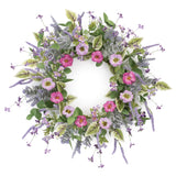 Mixed lavender floral wreath 22"d