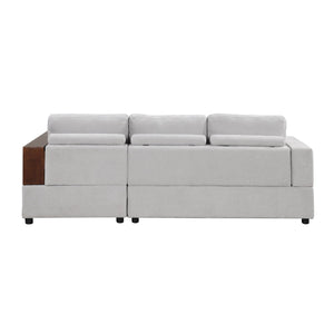 87.4' Sectional Sofa with Reversible Armrests Gray Chenille Upholstery