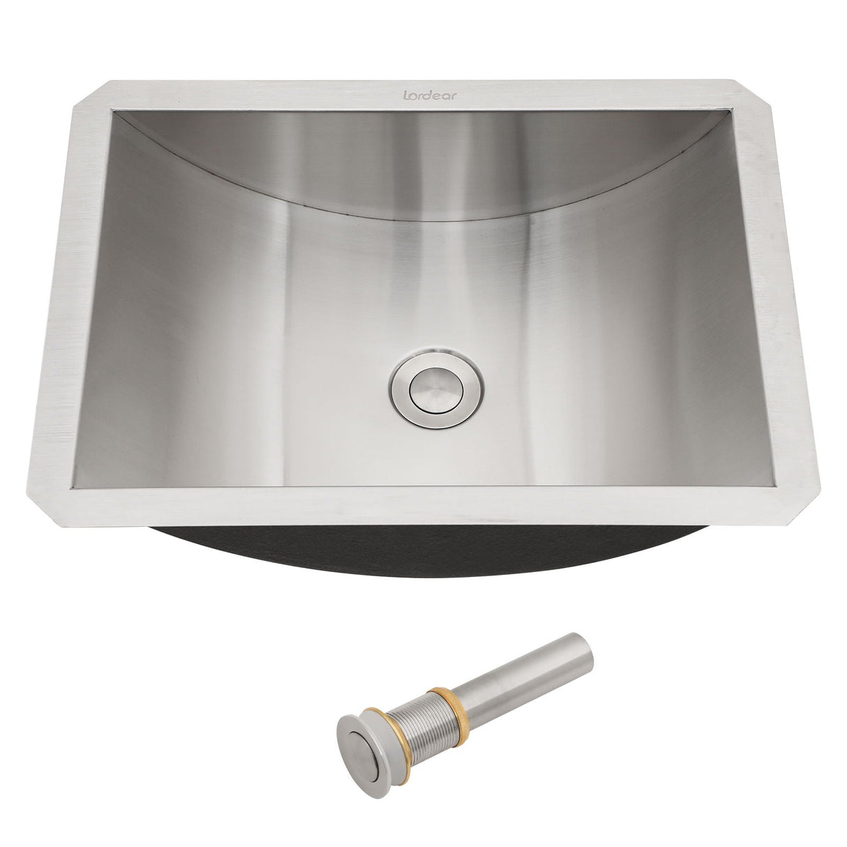 Undermount Bathroom Sink With Pop Up Drain, Brushed Nickel