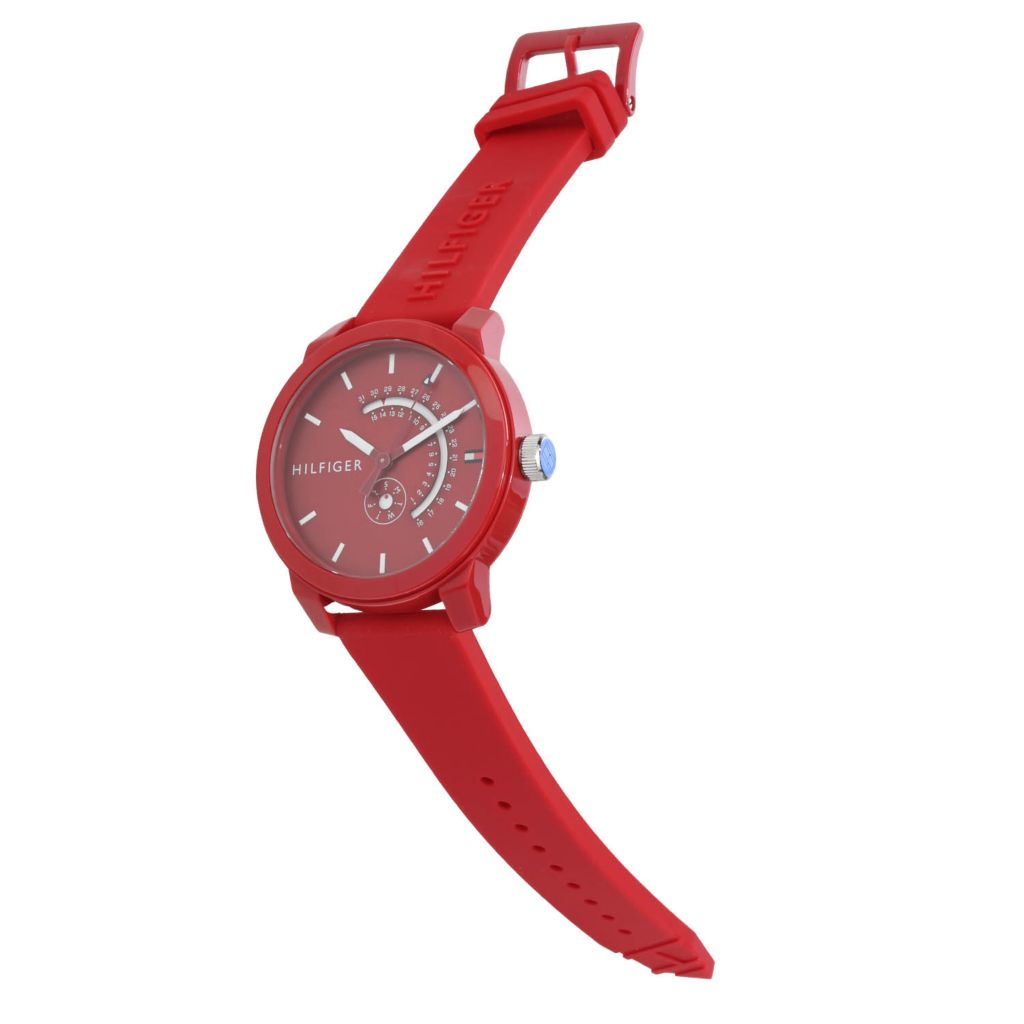 Tommy Hilfiger 44mm Quartz Day & Date Silicone Strap Watch
