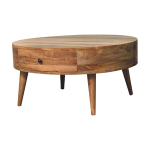Solid Wood Odyssey Coffee Table, 2-Drawers, Oak-ish