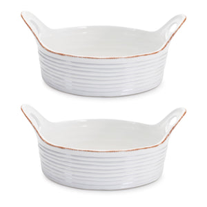 Ceramic Bowl with Handles (Set of 2)