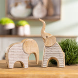 Etched elephant decor (set of 2)