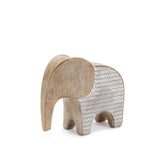 Etched elephant decor (set of 2)