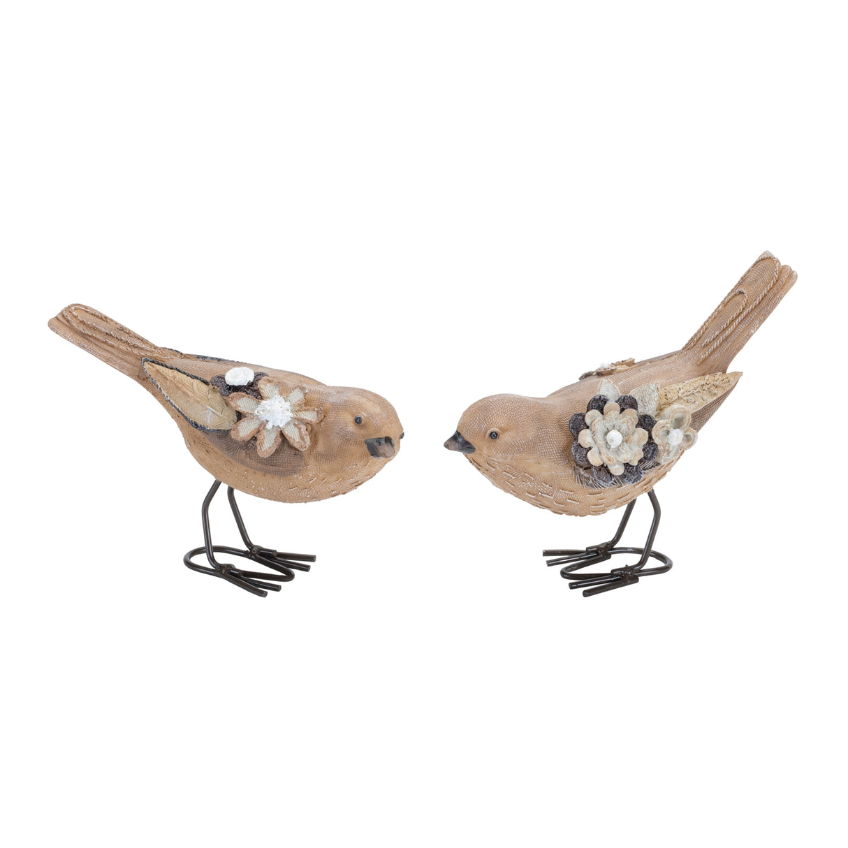 Floral bird figurine (set of 2)