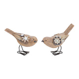 Floral bird figurine (set of 2)