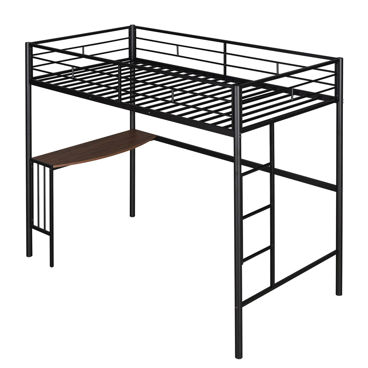 Bunk Bed With Desk, Ladder And Quality Slats For Bedroom