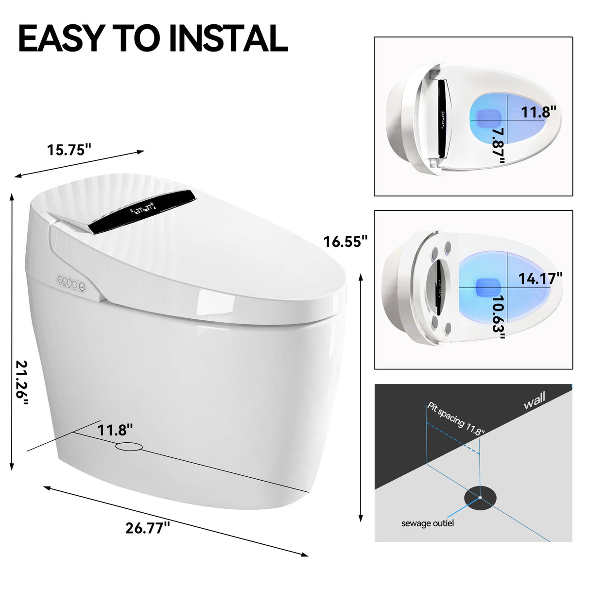 Smart Toilets with Heated Bidet Seat