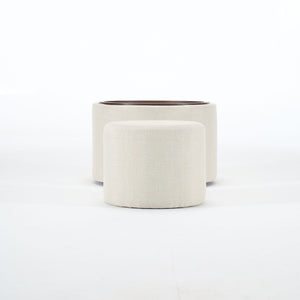 Nesting Ottomans, Round Coffee Table & Bench With Tray (Set of 2)