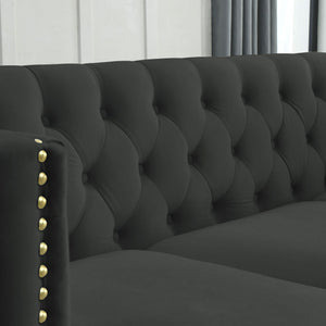 Upholstered Couch Sofa With Button Tufting For Living Room