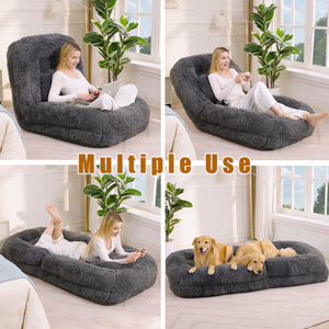 Human Dog Bed & Lazy Sofa - 5-Position Adjustable Floor Chair