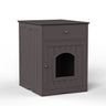 Wood Cat Litter Box Enclosure with Drawer - White or Dark Brown