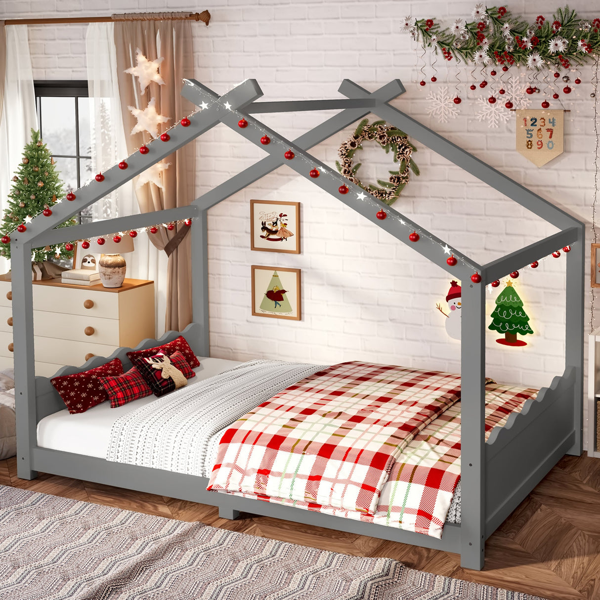 Full House Floor Bed with Support Slats