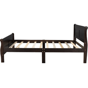 Platform Bed Frame Mattress Foundation Sleigh Bed With Headboard / Footboard / Wood Slat Suppor