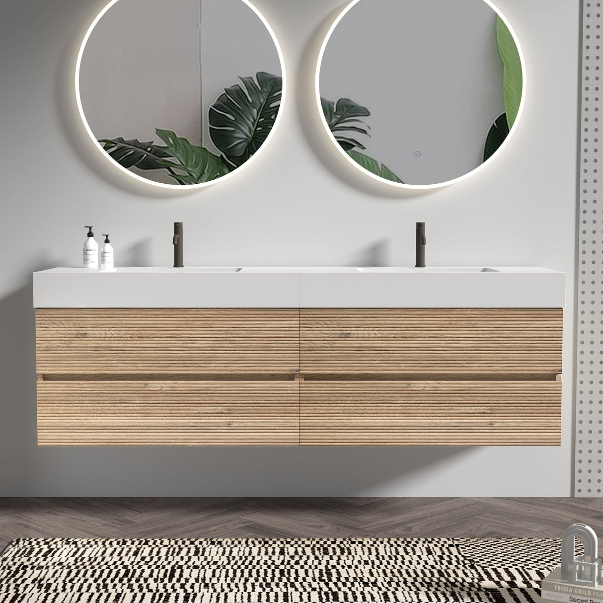 Grace 72" Bathroom Vanity with Silent DTC Soft-Closing Drawers