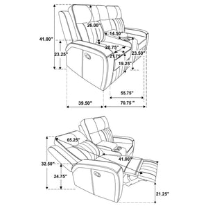 Forrest - 2 Piece Motion Reclining Sofa Set - Gray