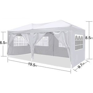 10'X20' Ez Pop Up Canopy Outdoor Portable Party Folding Tent With 6 Removable Sidewalls + Carry Bag + 4 Pieces Weight Bag