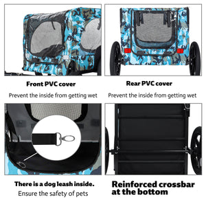 Outdoor Heavy Duty Collapsible Pet Bike Trailer with 16-Inch Wheels