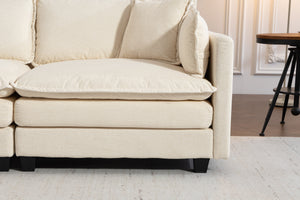 Modern 2-Seats Sectional Sofa with Waist Pillows