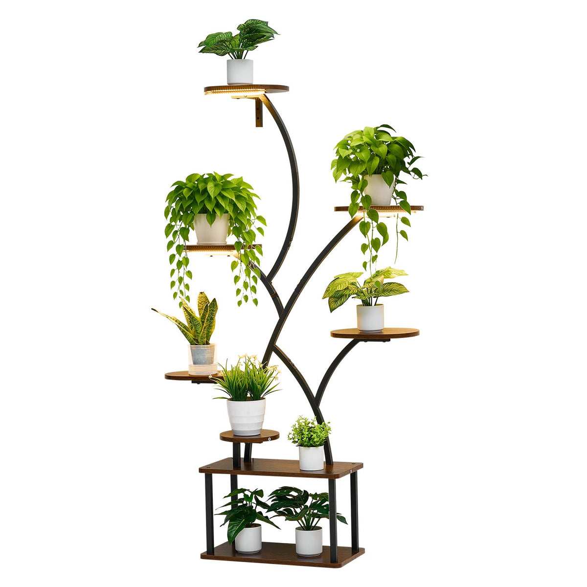Plant Stand Indoor with Grow Lights - 62 in Tall 8-Tier Lighted Shelf