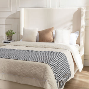 Harper Tall Headboard Upholstered Bed in Ivory Boucle, California King