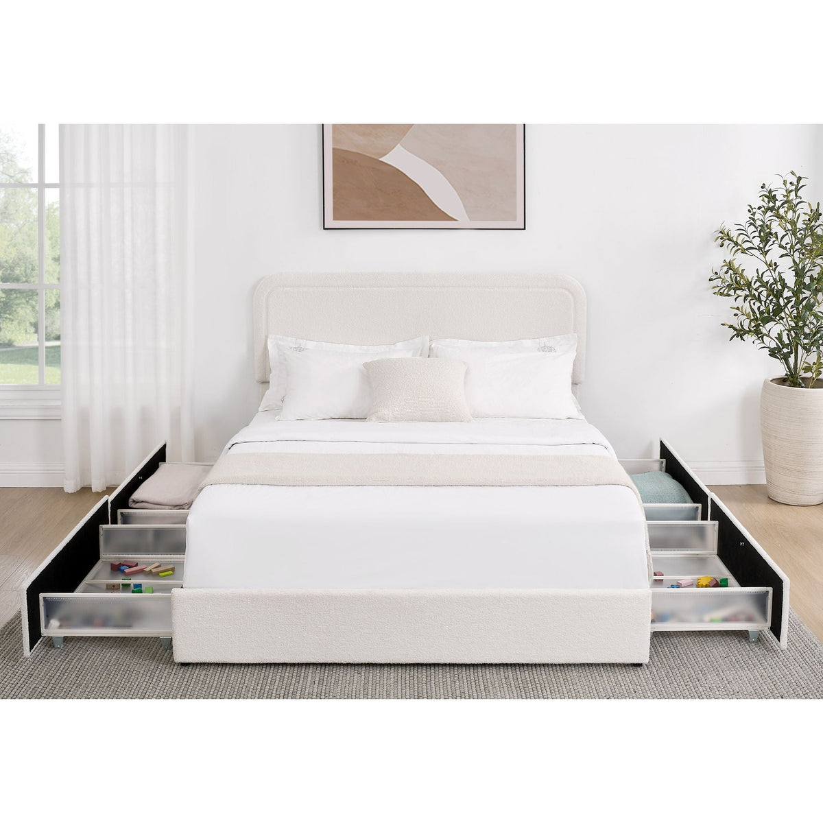 Liv - Patented With Drawers Upholstered Storage Platform Bed