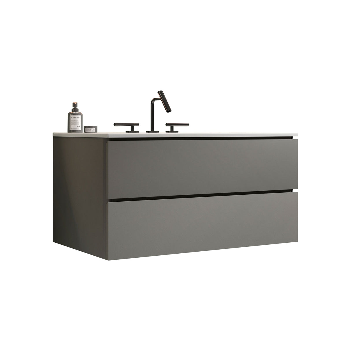 TIA 36" Wall Mount Space Gray Bathroom Vanity