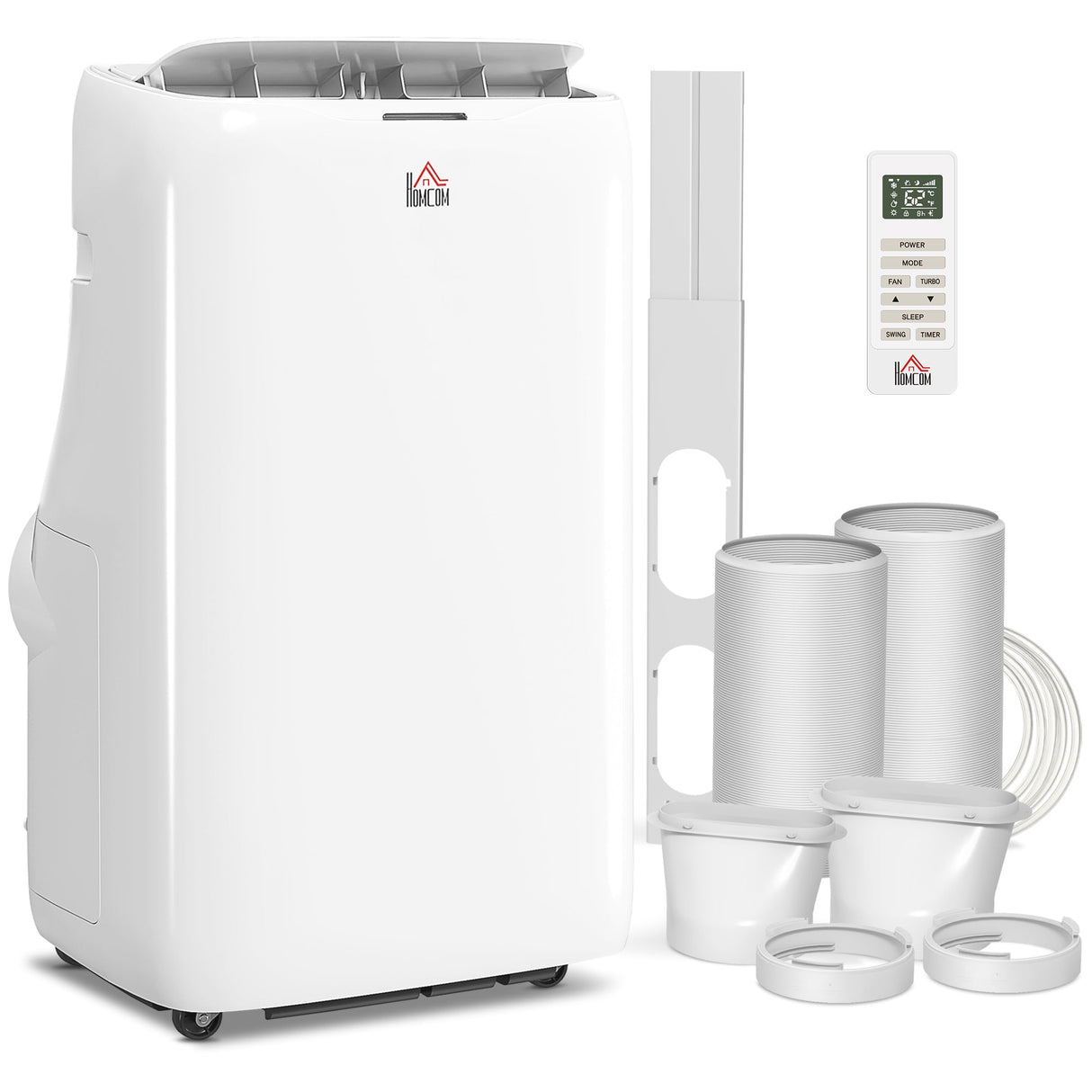 HOMCOM Inverter Air Conditioner, 14000 BTU Dual Hose Portable AC Unit