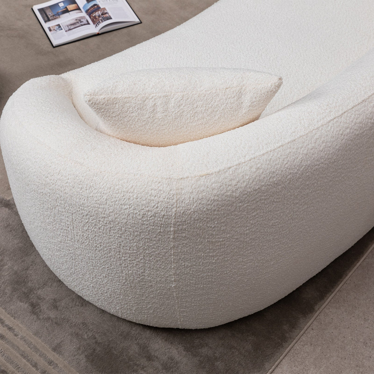 Minimalist Curved Sofa, 3 Seater